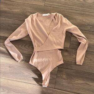 Astr Blush Wrap Bodysuit cutout details size medium